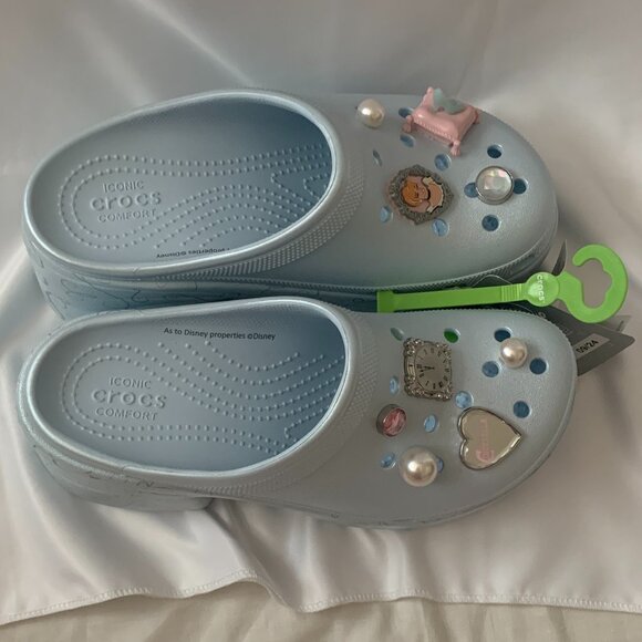 CROCS x DISNEY Cinderella Platform Clogs in Baby Blue Sz 8 - Picture 5 of 6